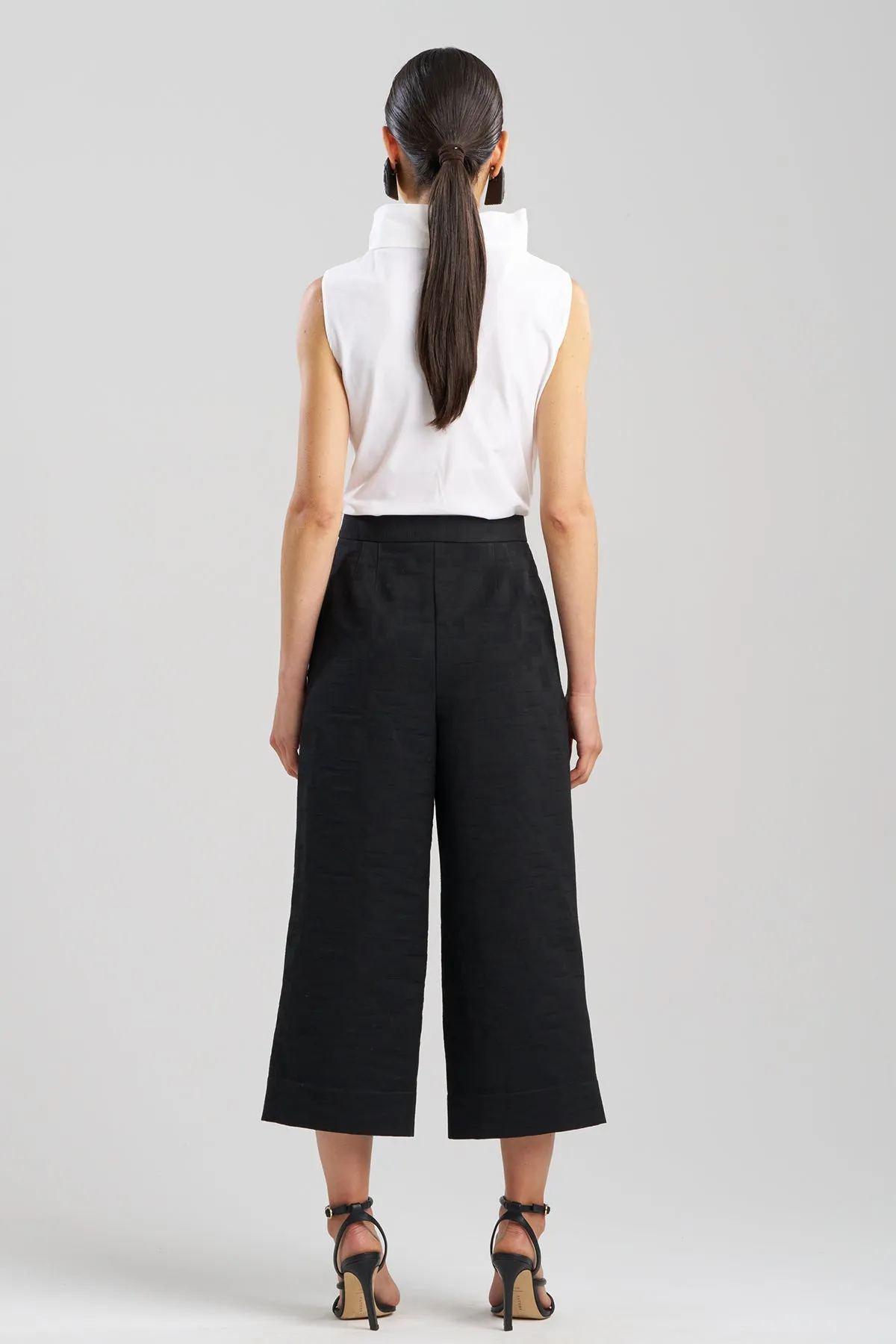 Geo Texture Jacquard Wide Leg Cropped Pants sold by Natori product image thumbnail 3
