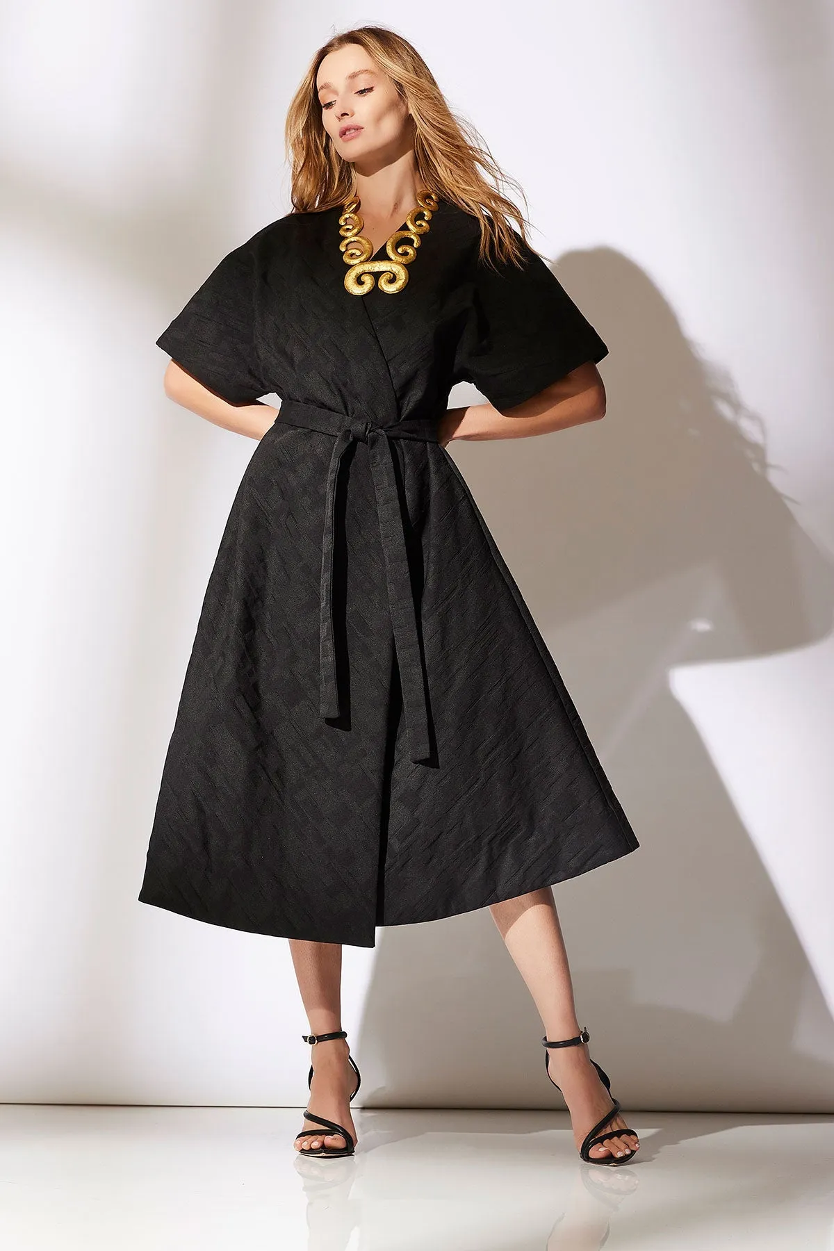 Geo Texture Jacquard Kimono Wrap Dress sold by Natori