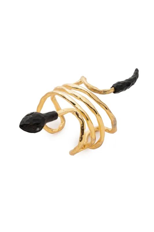 Gold Plated Brass Snake Bracelet sold by Natori