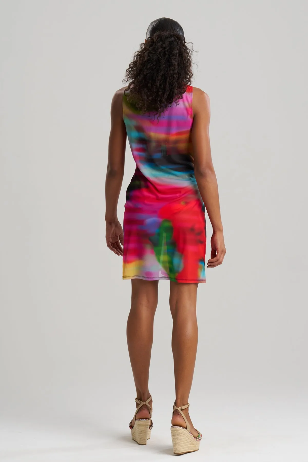 Floral Mirage Printed Mesh Mini Dress sold by Natori product image thumbnail 2