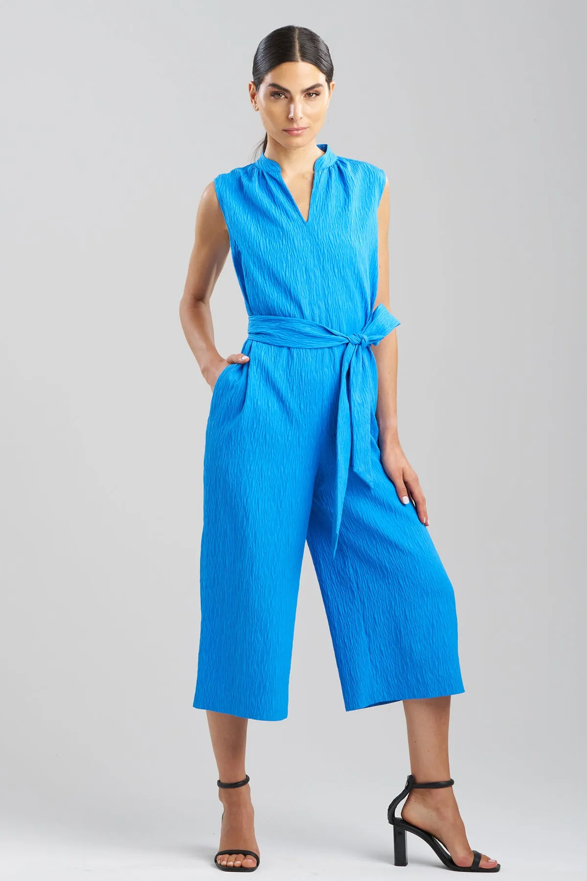 Textured Jacquard Mandarin Jumpsuit sold by Natori