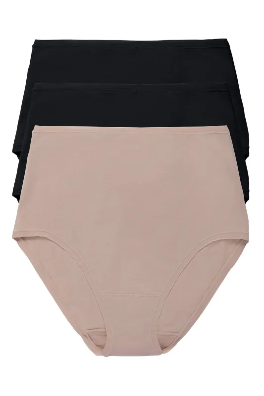 Bliss Bare Cotton High Waist Brief 3-Pack sold by Natori