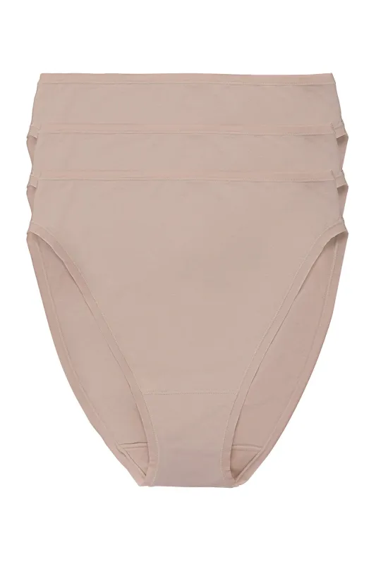 Bliss Bare Cotton High Cut Brief 3-Pack sold by Natori