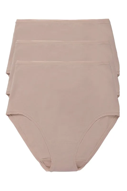 Bliss Bare Cotton High Waist Brief 3-Pack sold by Natori