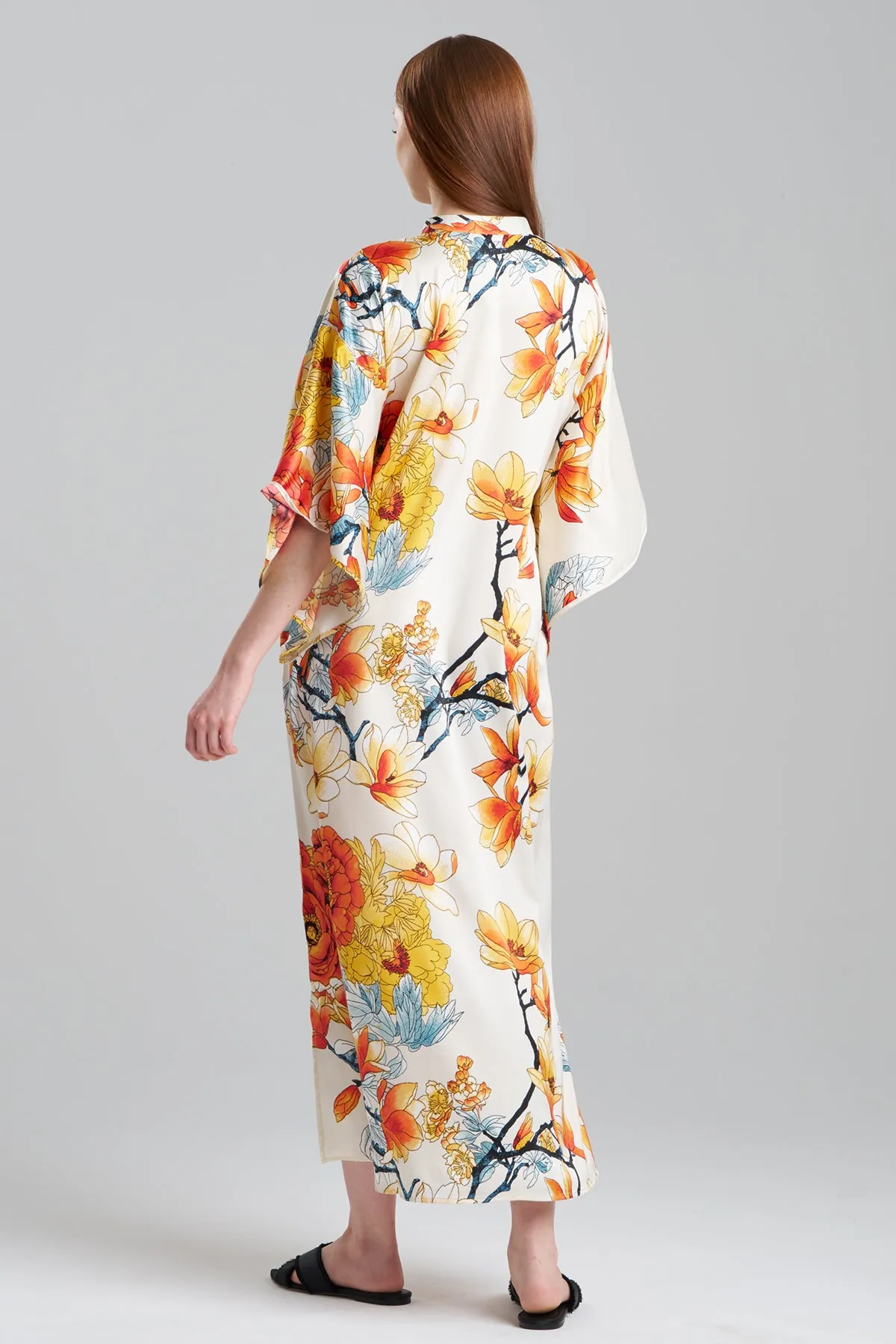 Winter Peony Satin Mandarin Caftan sold by Natori product image thumbnail 2
