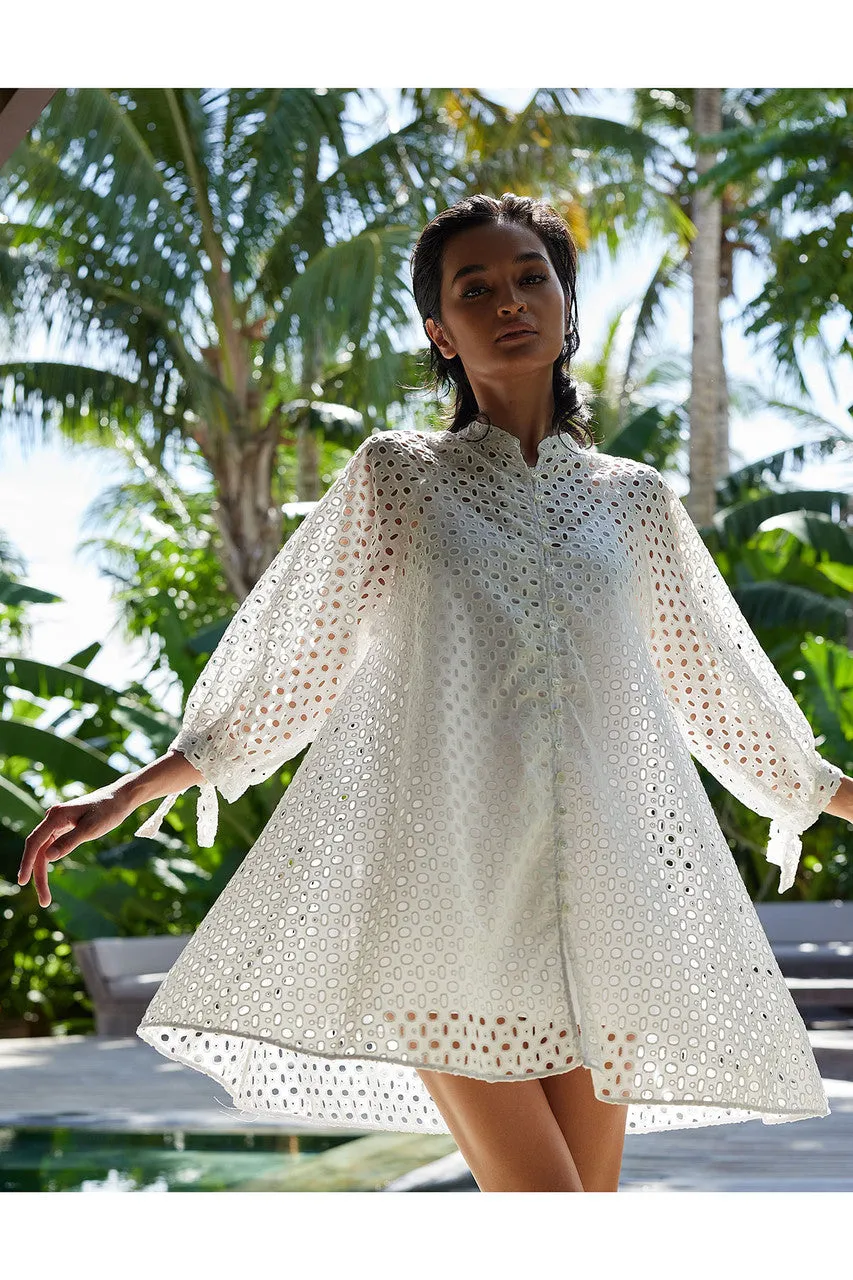 Cotton Eyelet Balloon Sleeve Oversized Top sold by Natori product image thumbnail 5