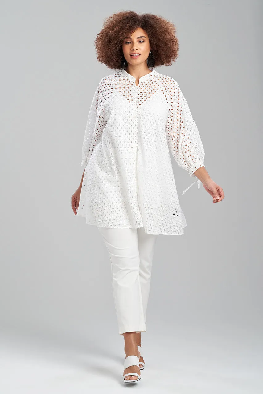 Cotton Eyelet Balloon Sleeve Oversized Top sold by Natori product image thumbnail 3