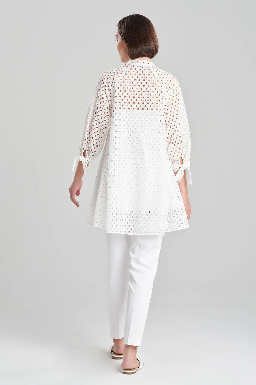 Cotton Eyelet Balloon Sleeve Oversized Top sold by Natori product image thumbnail 2