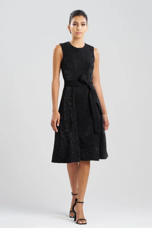 Fluid Floral Jacquard Fit & Flare Dress sold by Natori