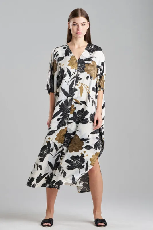 Peony Blossom Zip Caftan sold by Natori