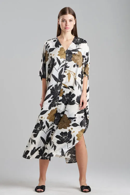 Peony Blossom Zip Caftan sold by Natori