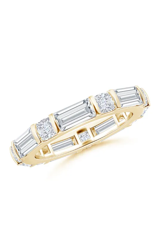 Orient Express Lab-Grown 14K Gold Baguette & Cushion Diamond Eternity Band sold by Natori