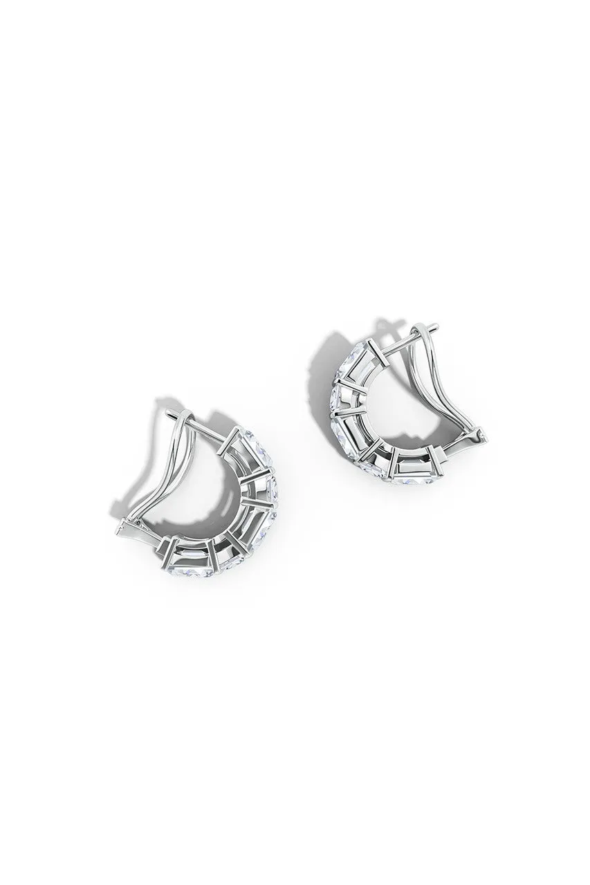 Orient Express Lab-Grown 14K Gold Emerald Cut & Cushion Diamond Half Hoop Earrings sold by Natori product image thumbnail 2