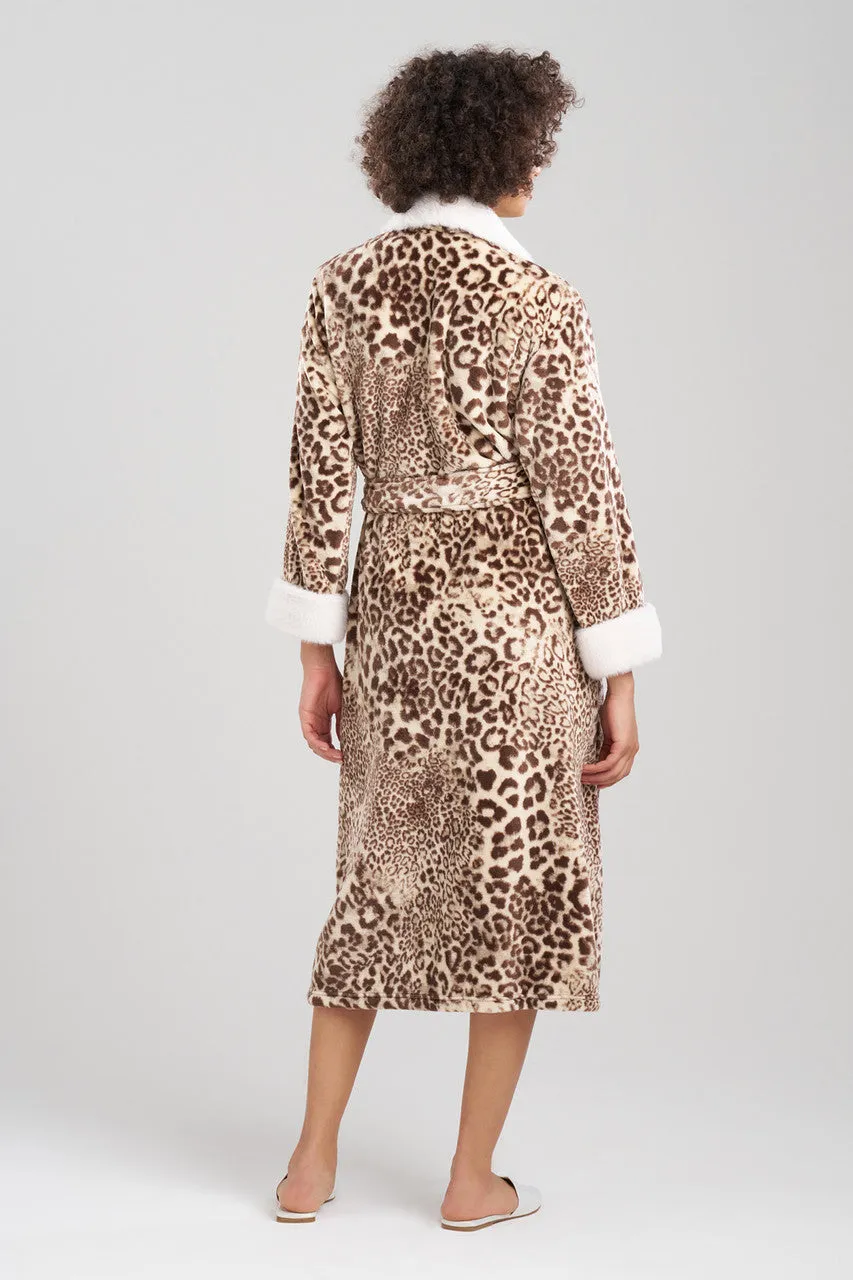 Cashmere Leopard Faux Fur Collar Robe sold by Natori product image thumbnail 2