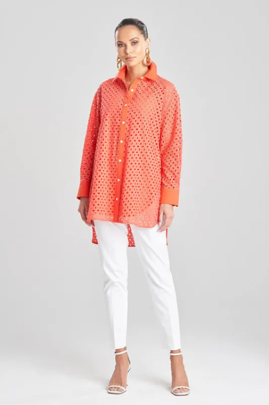 Cotton Eyelet Oversized Top sold by Natori