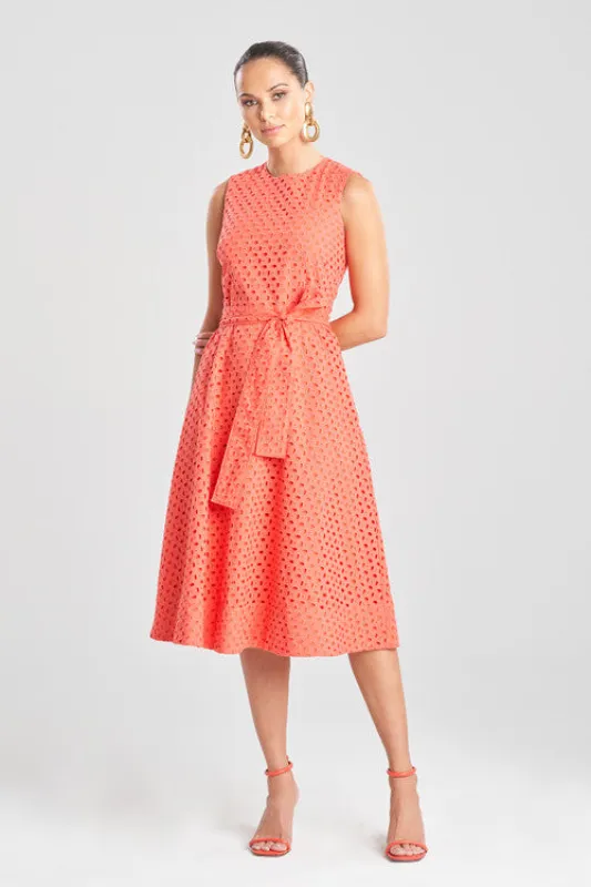 Cotton Eyelet Belted Dress sold by Natori