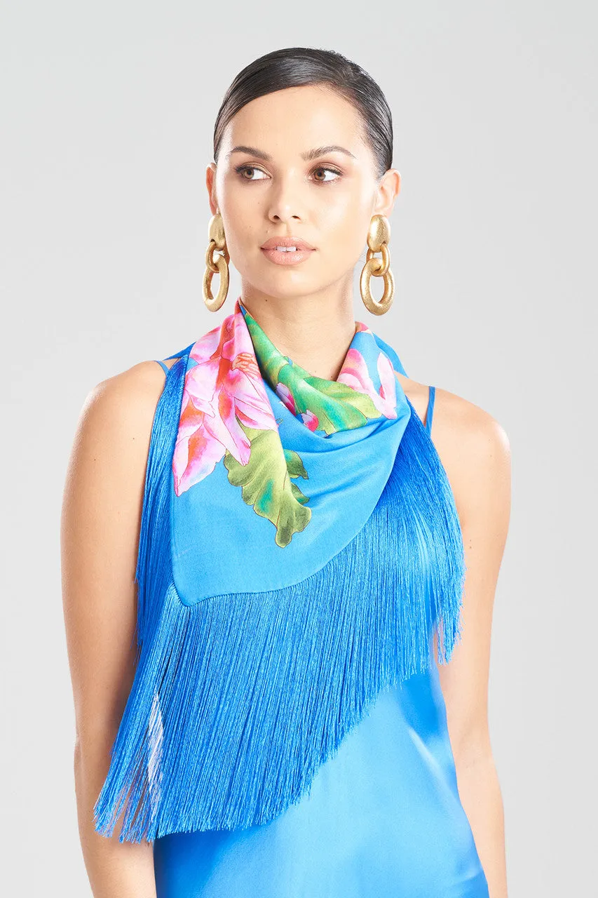 Hanabi Fringe Silk Scarf sold by Natori