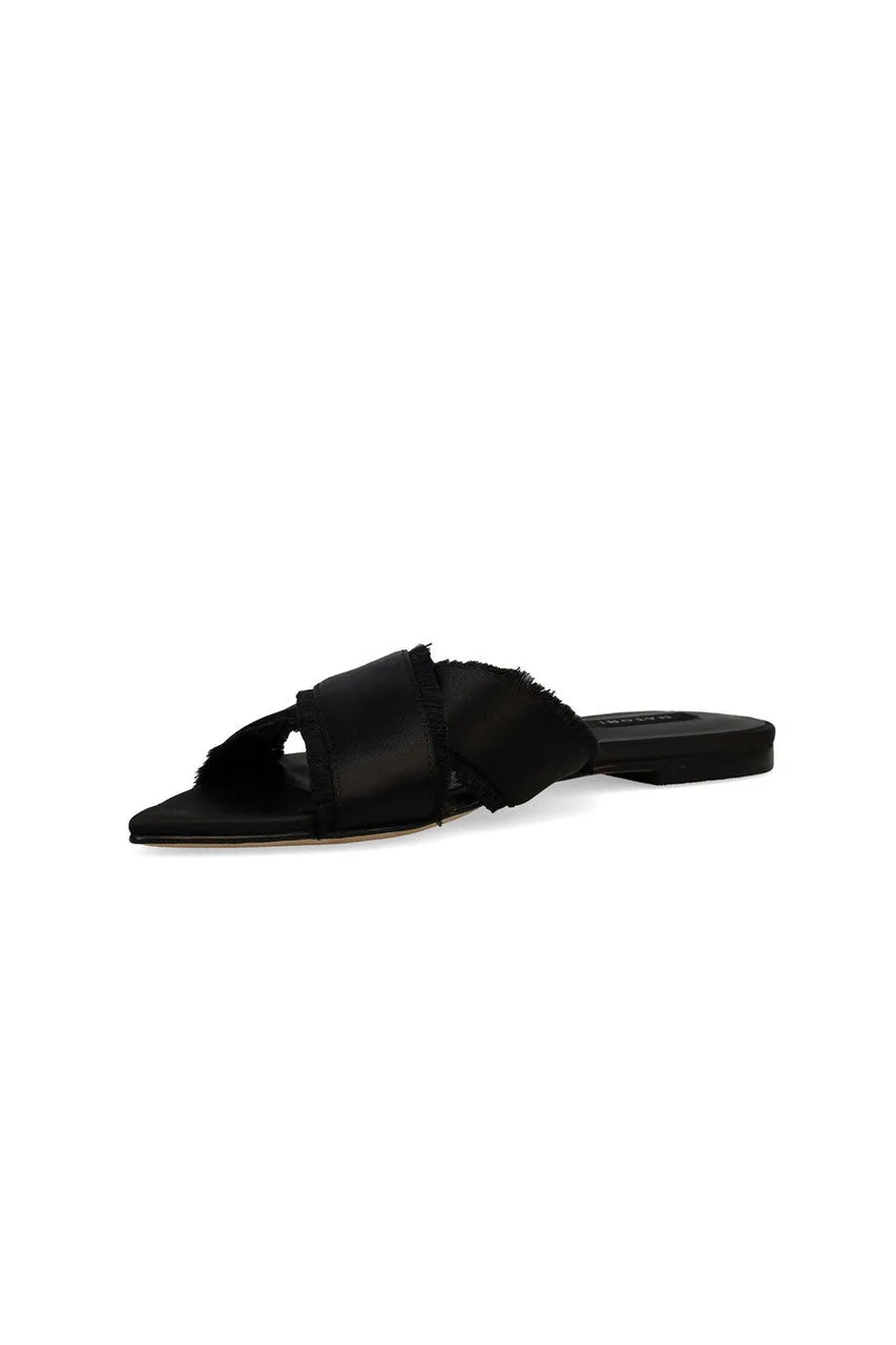 Wayu Satin Fringe Cross Slide Sandals sold by Natori product image thumbnail 2