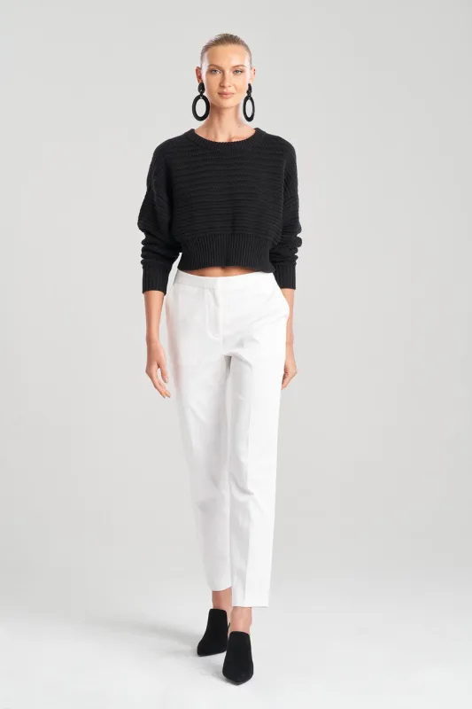 Beijing Textured Knit Crop Pullover Top sold by Natori