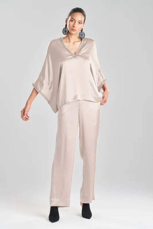 Key Essentials Silk Embroidered Kimono Sleeve Top sold by Natori