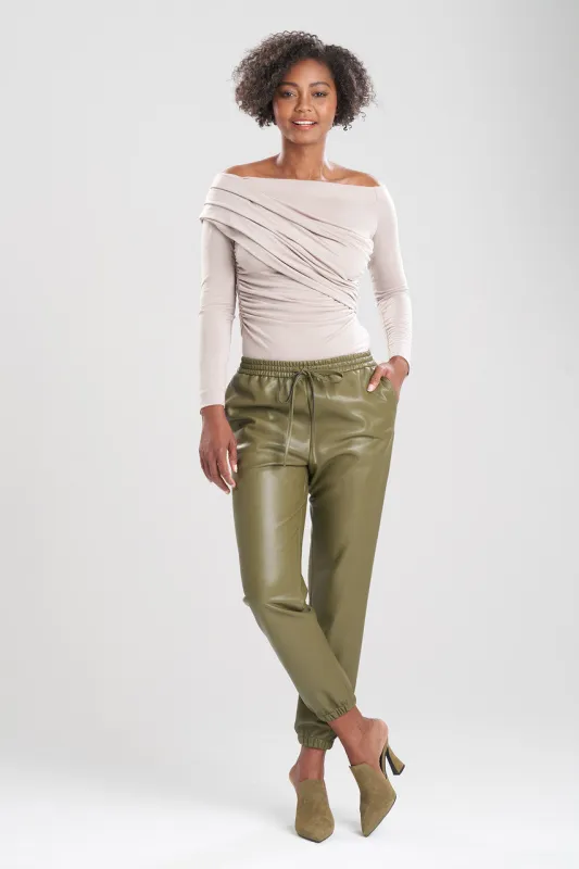Vegan Luxe Lambskin Jogger Pants sold by Natori