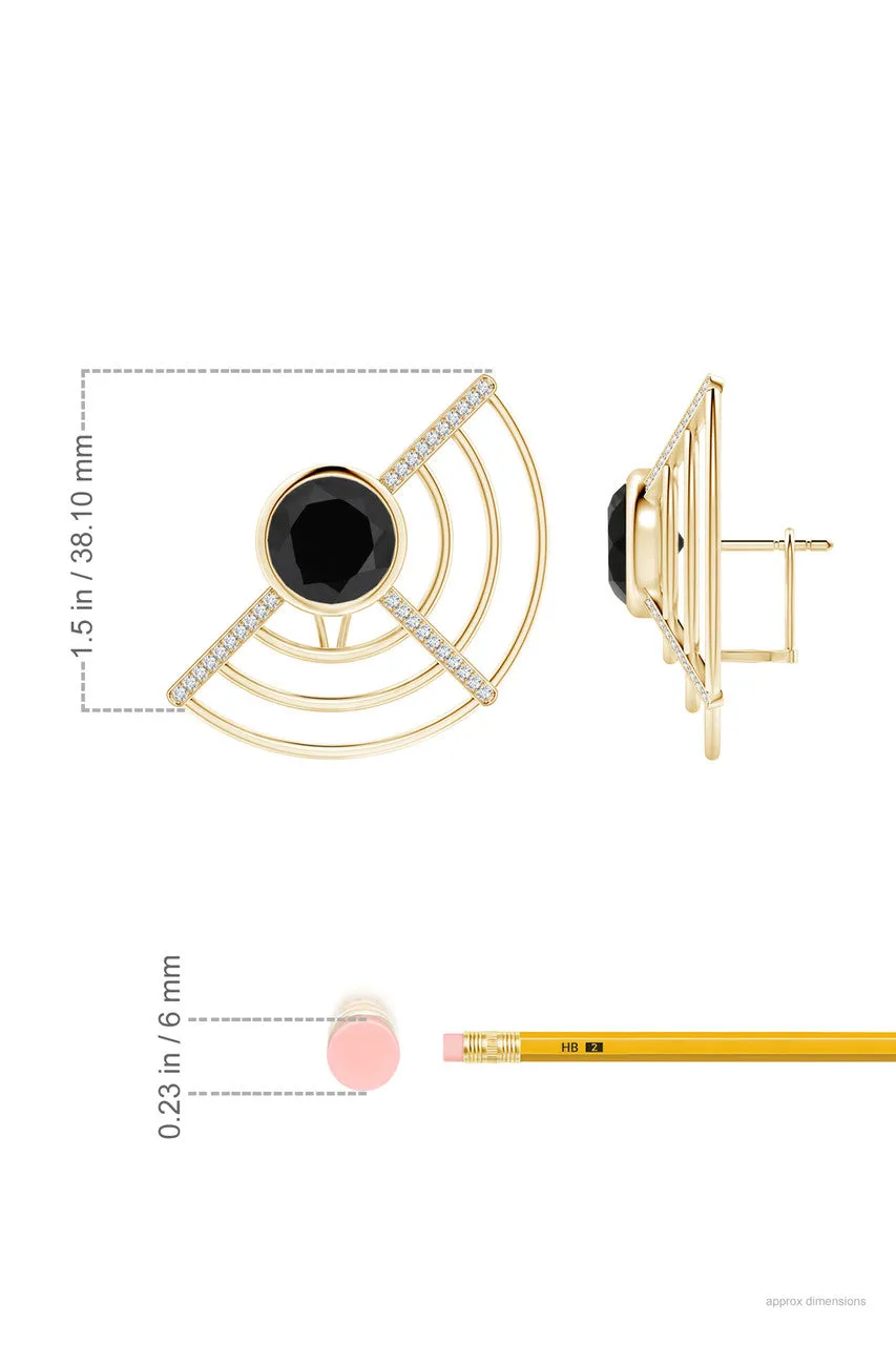 Infinity Half Concentric Circle 14K Gold and Black Onyx Button Studs sold by Natori product image thumbnail 3