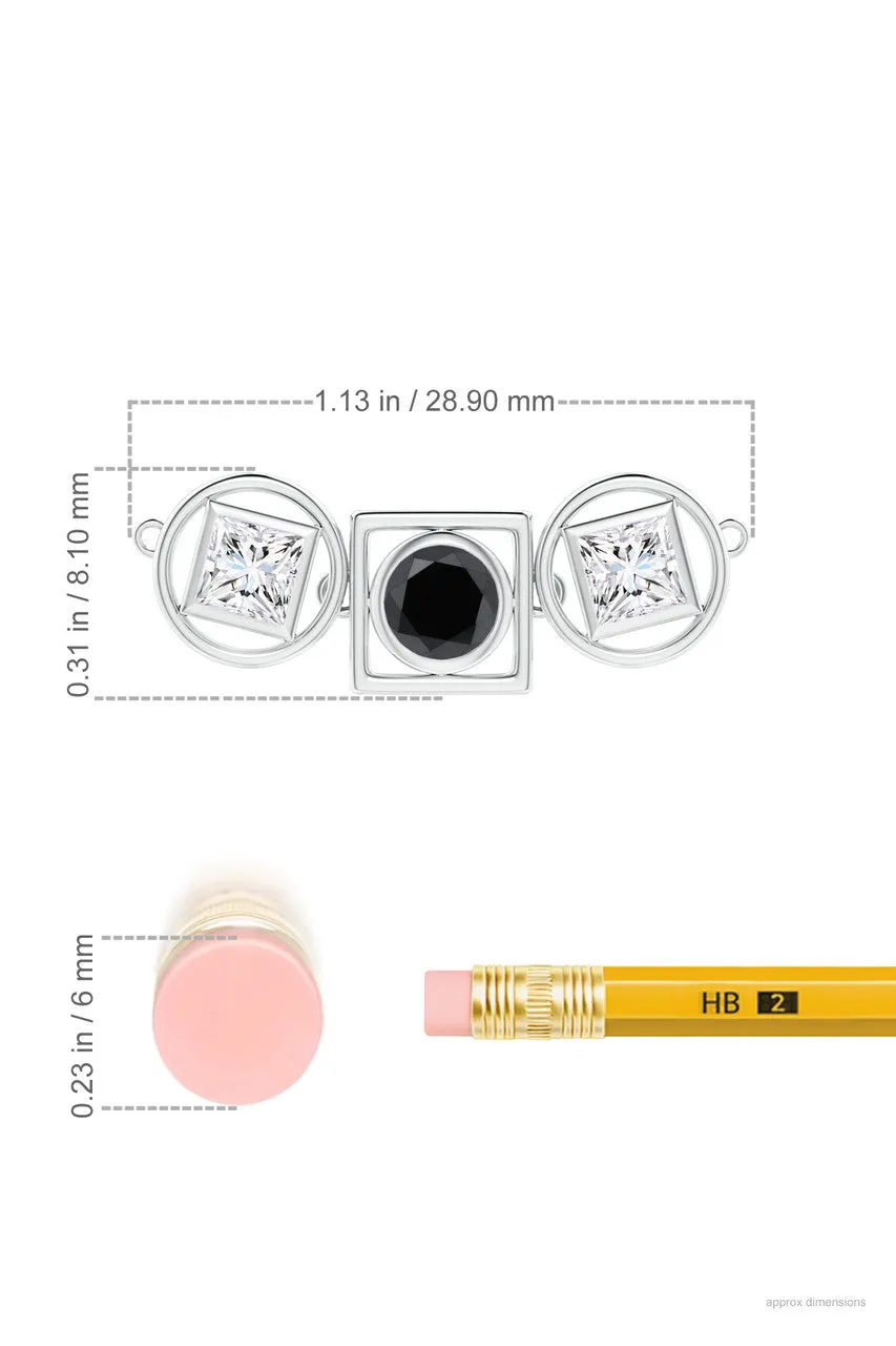 Infinity 14K Gold with Black & White Diamond Three Stone Necklace sold by Natori product image thumbnail 5