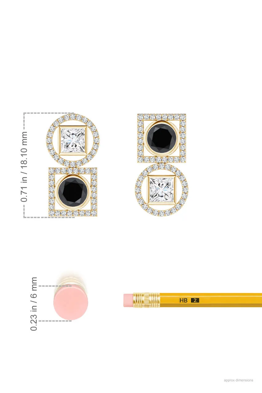Infinity 14K Gold with Black & White Diamond Two Stone Earrings sold by Natori product image thumbnail 5
