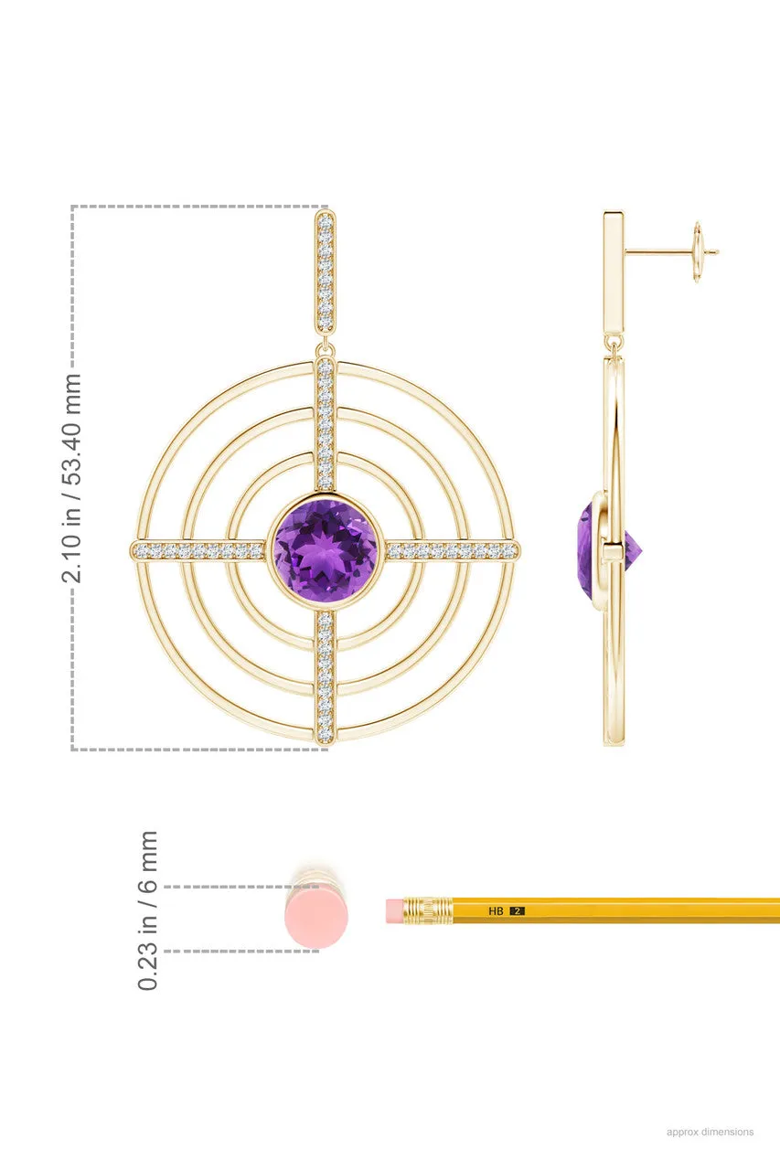 Infinity Concentric Circle 14K Gold and Amethyst Earrings sold by Natori product image thumbnail 3