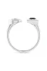 Infinity 14K Gold with Black & White Diamond Two Stone Open Ring sold by Natori