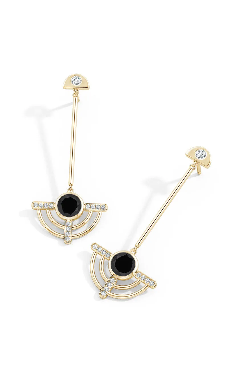 Infinity Half Concentric 14K Gold and Black Onyx Dangle Earrings sold by Natori product image thumbnail 2