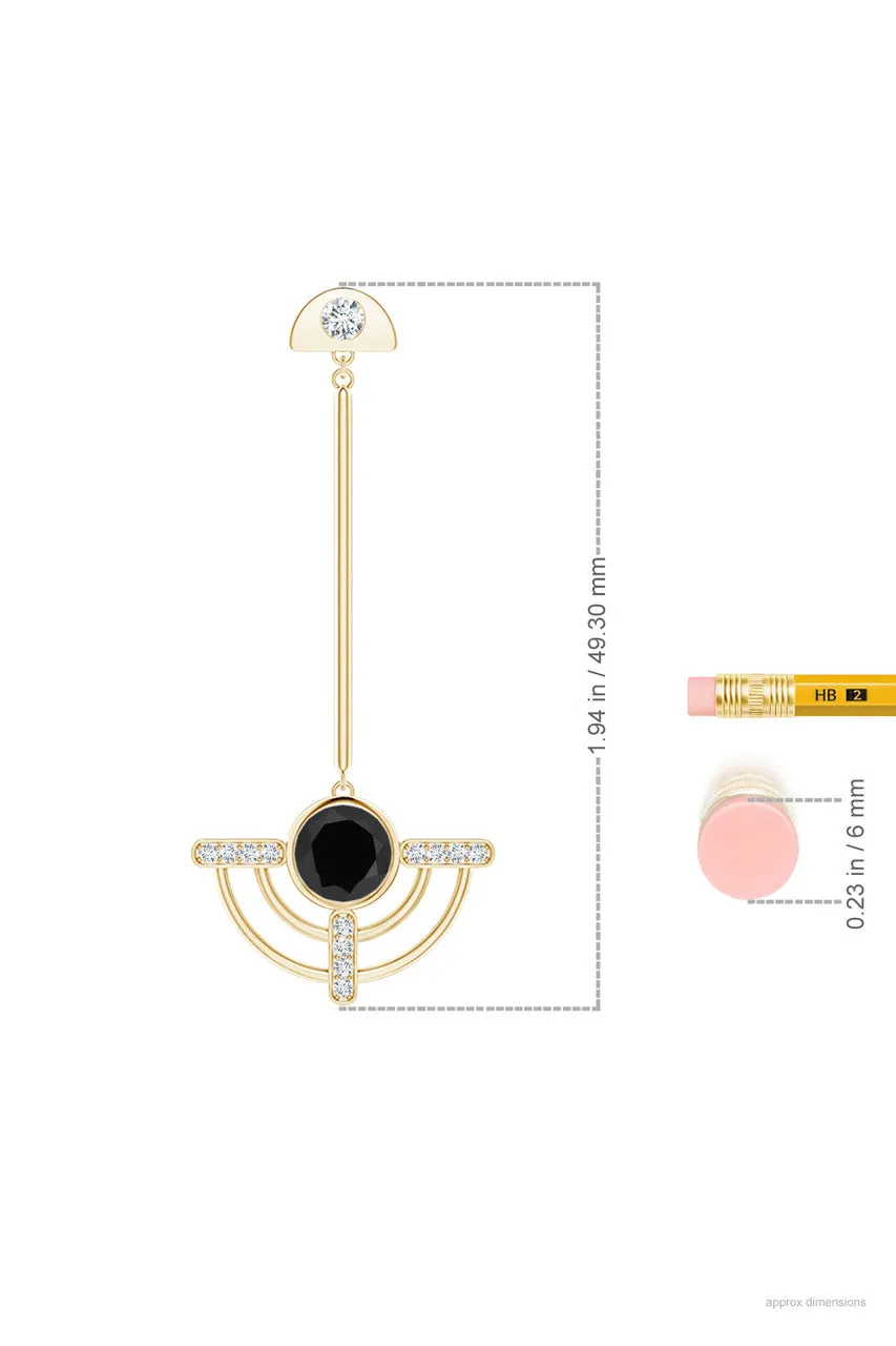 Infinity Half Concentric 14K Gold and Black Onyx Dangle Earrings sold by Natori product image thumbnail 3