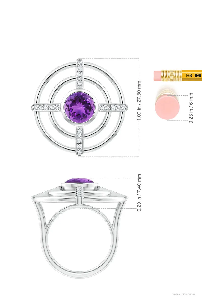 Infinity Concentric Circle 14K Gold and Amethyst Ring sold by Natori product image thumbnail 5