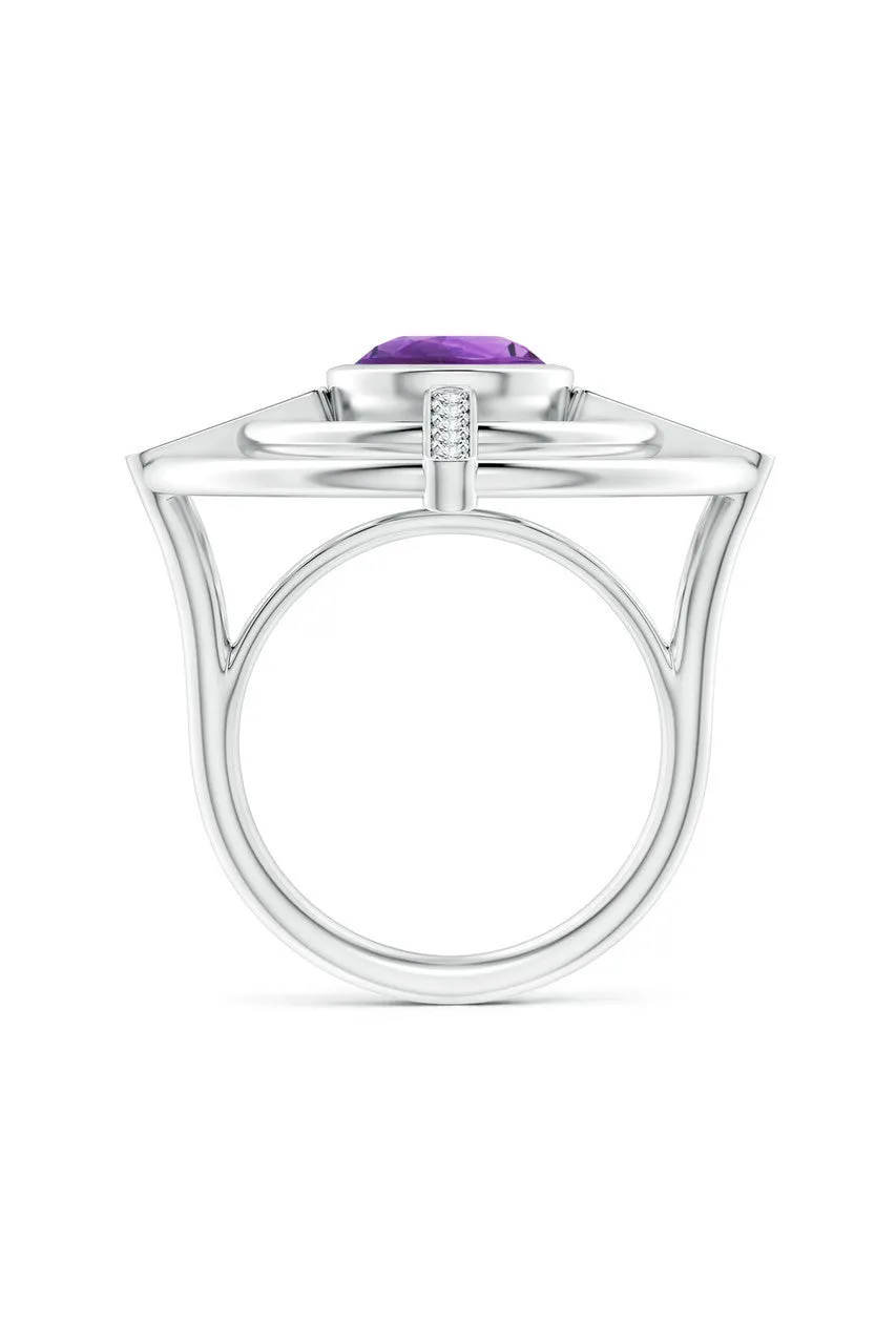 Infinity Concentric Circle 14K Gold and Amethyst Ring sold by Natori product image thumbnail 3