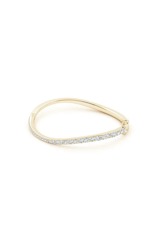 Shangri-La Brushstroke 14K Gold and Diamond Full Bracelet sold by Natori