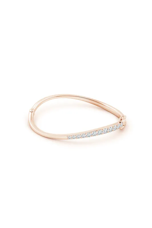 Shangri-La Brushstroke 14K Gold and Diamond Half Bracelet sold by Natori