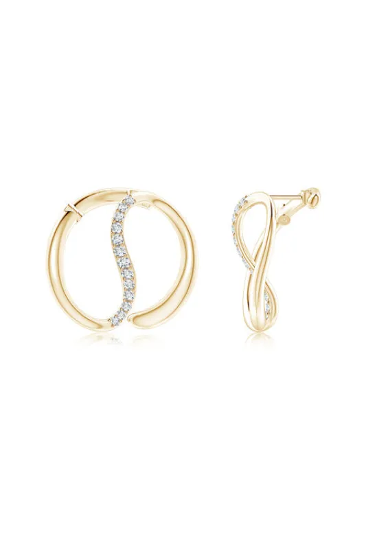 Shangri-La Yin-Yang 14K Gold and Diamond Large Button Stud Earrings sold by Natori