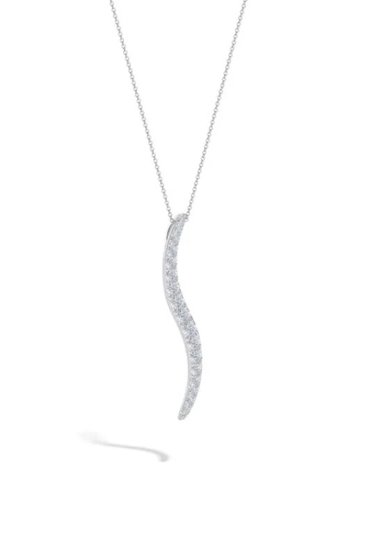 Shangri-La Brushstroke 14k Gold and Diamond Large Pendant Necklace sold by Natori
