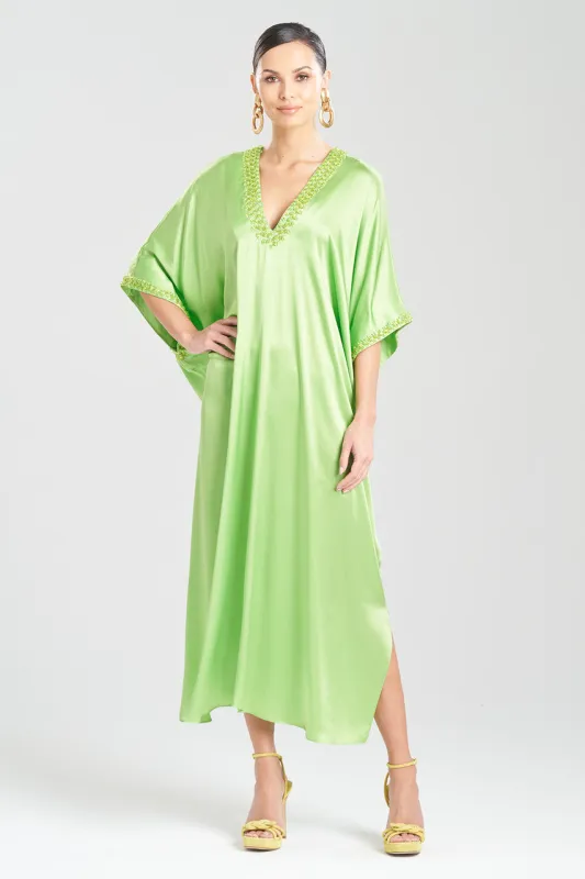 Key Essentials Embellished Cocoon Silk Caftan sold by Natori