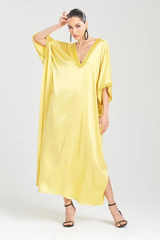 Key Essentials Embellished Cocoon Silk Caftan sold by Natori