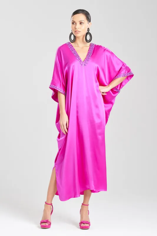 Key Essentials Embellished Cocoon Silk Caftan sold by Natori
