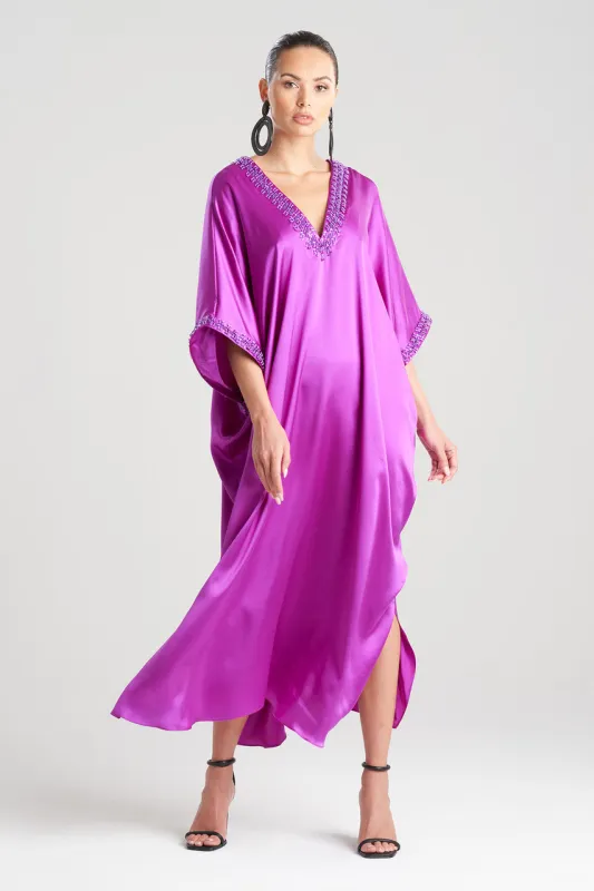 Key Essentials Embellished Cocoon Silk Caftan sold by Natori