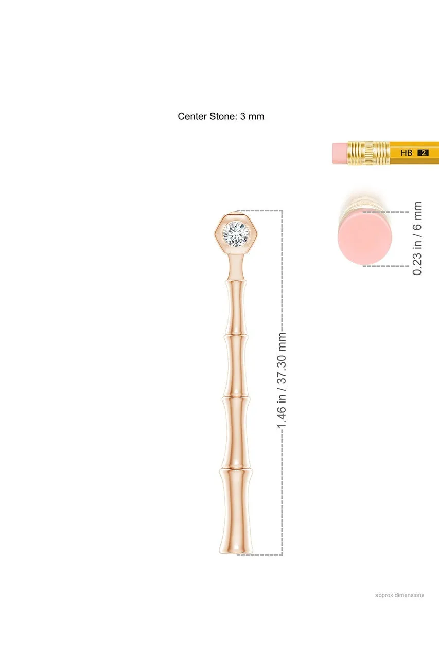 Indochine Bamboo 14k Diamond Multi-Wear Linear Earrings sold by Natori product image thumbnail 3