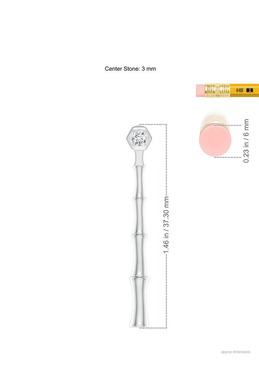 Indochine Bamboo 14k Diamond Multi-Wear Linear Earrings sold by Natori product image thumbnail 3