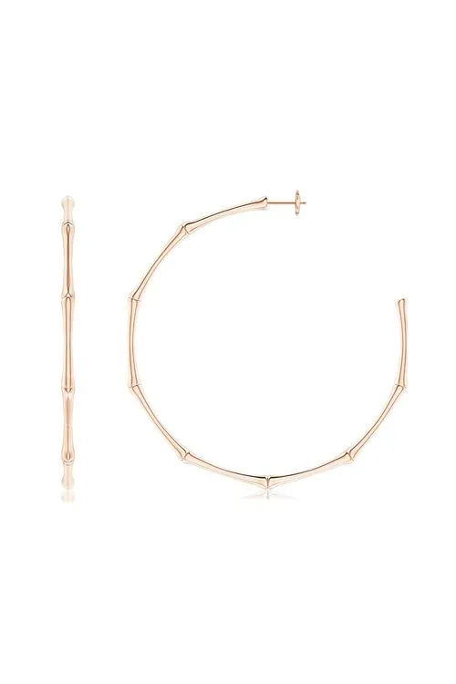 Indochine 14k Large 2.75 Inch Bamboo Hoops sold by Natori