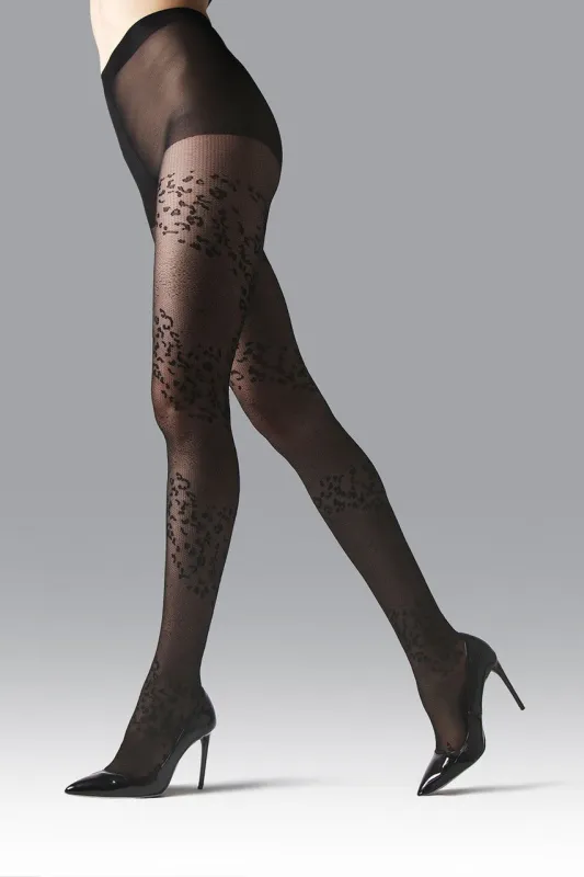Leopard Mix Sheer Tights sold by Natori