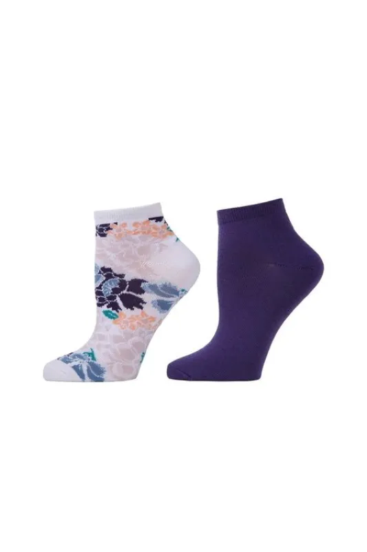 Bold Floral Socks - 2 Pair Pack sold by Natori