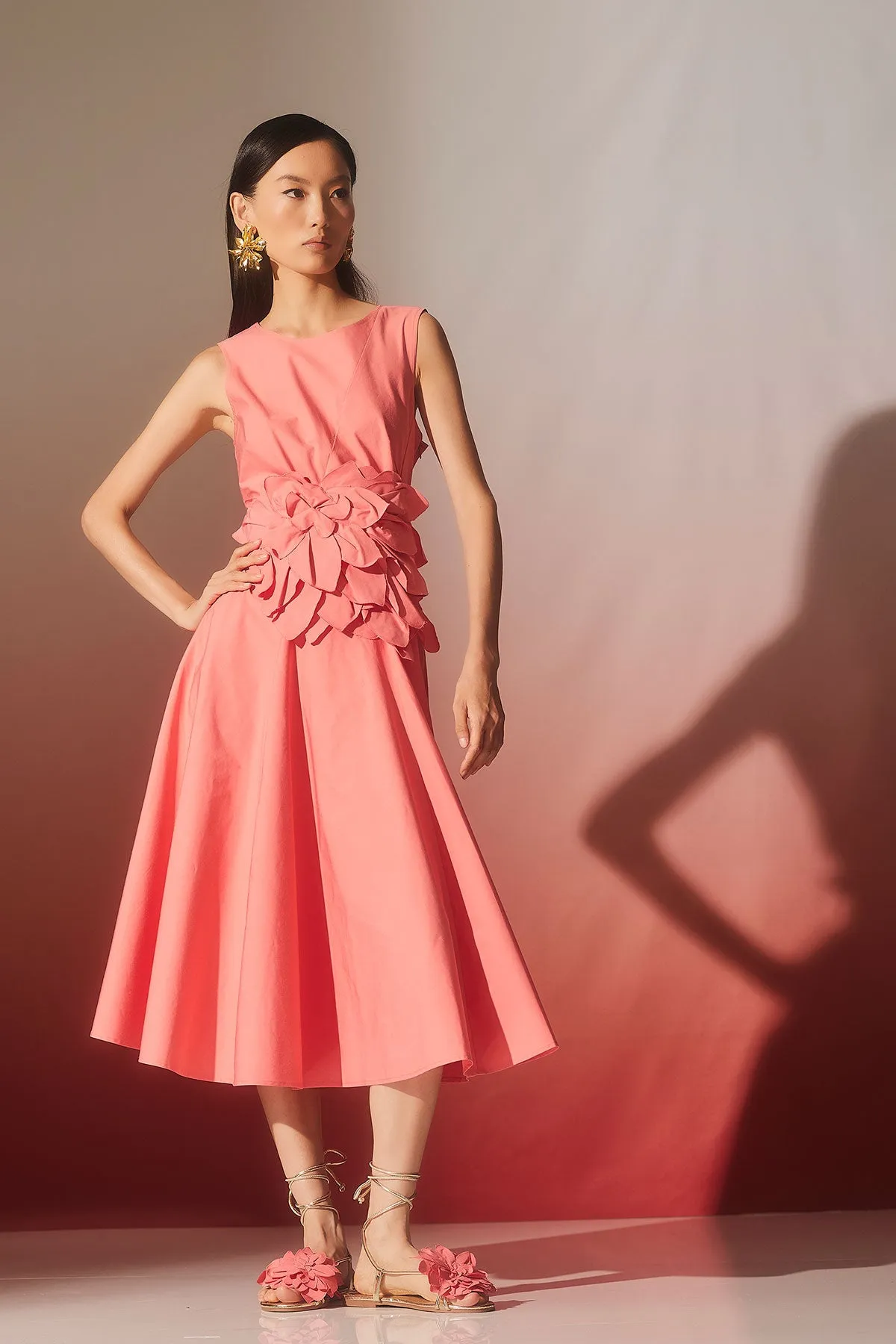 Tech Cotton Taffeta Asymmetrical Seam Dress sold by Natori