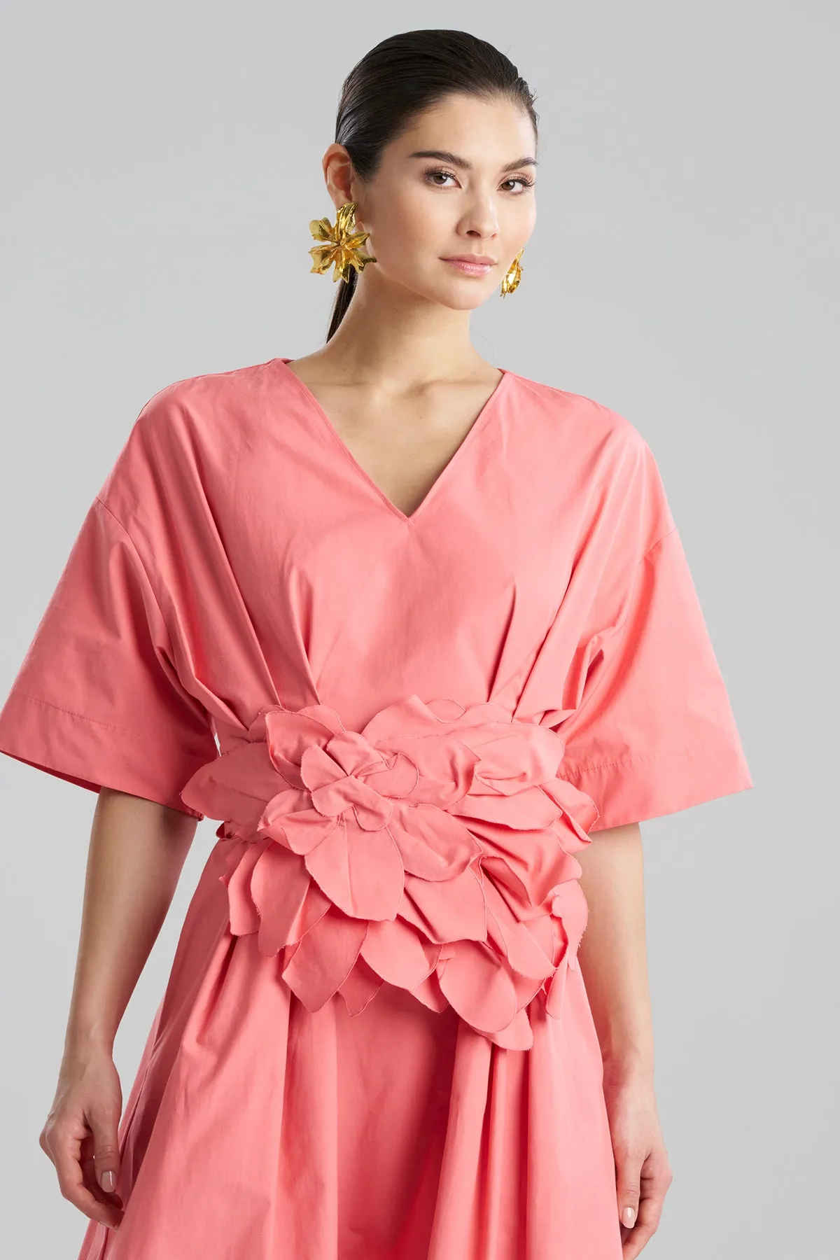 Tech Cotton Taffeta Embroidered Floral Obi Belt sold by Natori