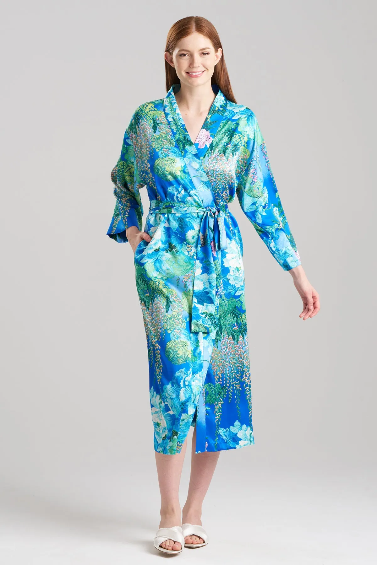Wisteria Garden Robe - blue/green sold by Natori